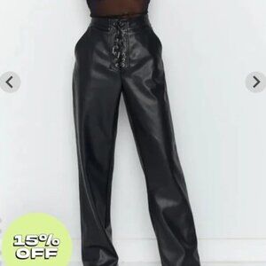 Beginning boutique faux leather pant